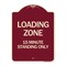 Signmission Loading Zone 15 Minutes Standing Heavy-Gauge Aluminum Architectural Sign, 24" x 18", BU-1824-24550 A-DES-BU-1824-24550 - alternate 1